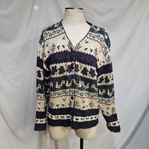 SZ M VTG NORTHERN REFLECTIONS PARKHURST COTTAGCORE CARDIGAN COTTON BLEND SWEATER